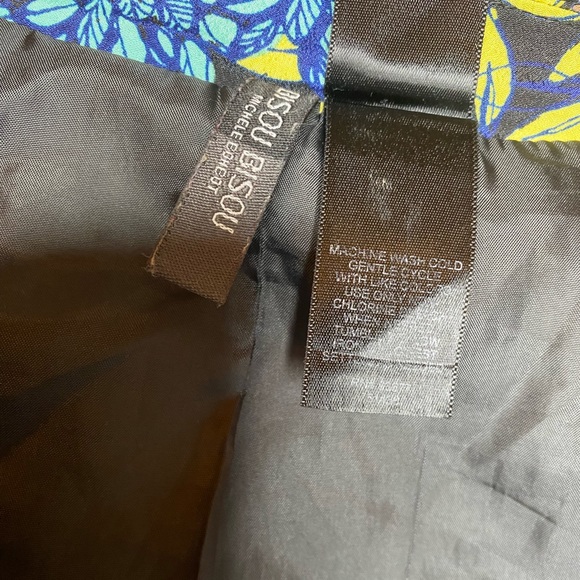 BISOU BISOU Jacket Bright Floral Colors Pink Blue Yellow Sz Small - Picture 5 of 5